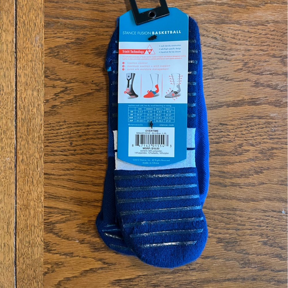 Stance Fusion Navy and White Basketball Socks Men’s L-XL 9-13